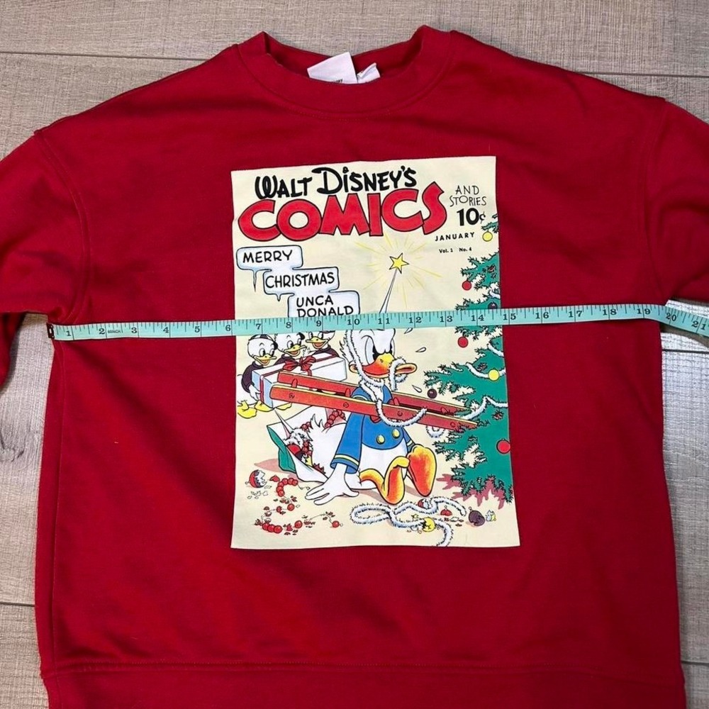 Disney‎ Donald Duck Comics Red Christmas Sweatshirt - XS - Picture 4 of 8